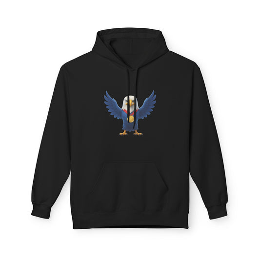 Patriotic Bald Eagle Hoodie — American Flag Chest Graphic