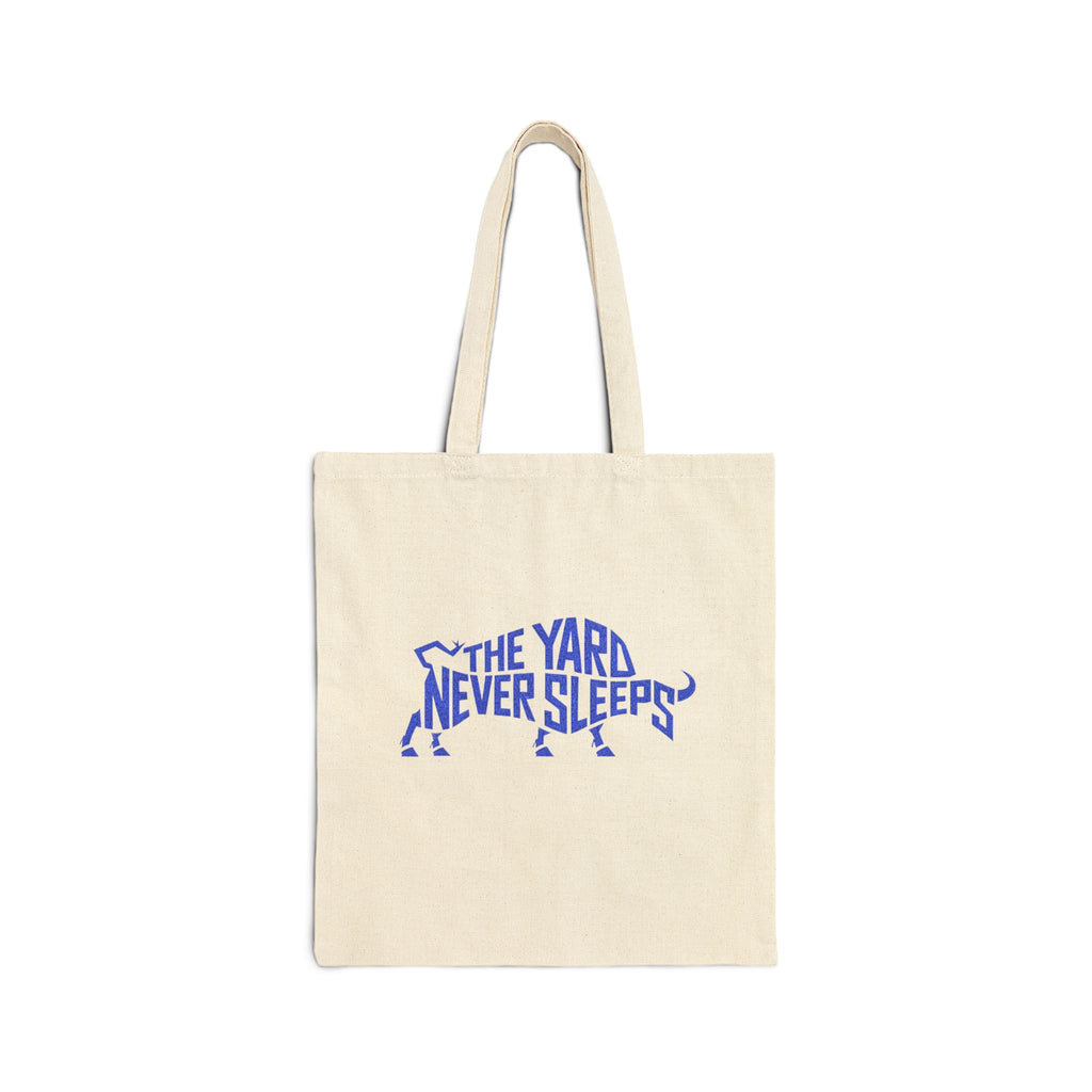 The Yard Never Sleeps Cotton Tote Bag — Durable Canvas Grocery & Everyday Carry Bag