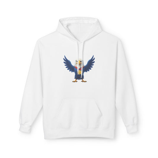 Patriotic Bald Eagle Hoodie — American Flag Chest Graphic